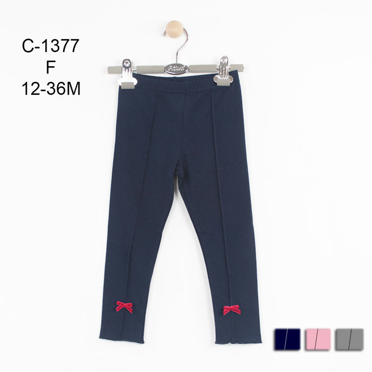 Picture of C1377- GIRLS WINTER LEGGINGS / PANTS WITH BOWS ON BOTTOM
